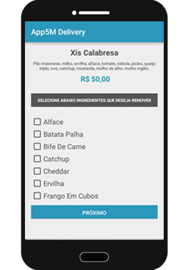 Remover Ingredientes App5M Delivery